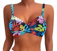 Bikini Mujer Top Sin Tirantes Bandeau Traje De Baño Solo Parte Superior Push Up Sujeción Extra Relleno Desmontable Bikini Braga Alta Playa Traje de baño Mujer Talla Grande