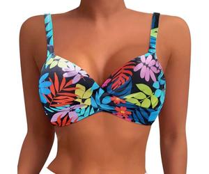Bikini Mujer Top Sin Tirantes Bandeau Traje De Baño Solo Parte Superior Push Up Sujeción Extra Relleno Desmontable Bikini Braga Alta Playa Traje de baño Mujer Talla Grande