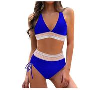 Bikini Mujer Trajes de Baño Dos Piezas Halter Push Up Bohemio Sexy Talla Grande Conjunto de Bikini Ajustable Bañadores 2 Piezas Ropa de Playa