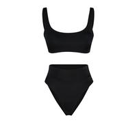 Trendyol Conjunto de Bikini de Punto Texturizado para Mujer Traje de baño, Negro, 62