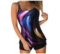 Bikini Negro Bikini De Mujer Bikinis Tanga Ropa De Playa Tamaño Bandage con Tirantes Extraíbles Y Traje Baño Triangular Tankini Push Up con Control Barriga En La Parte Inferior