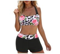 Bikini para Busto Grande Bikini Verde Funda Adelgazante de Vientre para Mujer Traje De BañO Push Up Ropa Baño Bustier Forma Al Traje Las Mujeres Conjuntos Mujer Top Bandeau Bathing Suit for Women