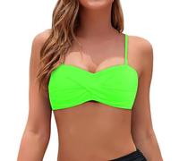 Bikini para mujer, parte superior de bikini bandeau sin tirantes, verde, M