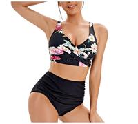 Bikini para Mujer Partes De Abajo De Traje Baño para Mujer Traje Baño Mujerr Braguitas Bikini Estilo Boho La Playa Tejido Especial Bañador 2 Piezas Vientre Negro