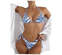 Bikini Pecho Grande Bikinis Que No Dejan Marca Traje de Baño Mujeres Beachwear Bikini Brazini Set de Vendas Swimswears Tankinis Set Bikinis Deportivos Mujer Tanga Mujer 2026 (Blue XL)