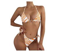 Bikini Pecho Grande Bikinis Que No Dejan Marca Traje de Baño Mujeres Beachwear Bikini Brazini Set de Vendas Swimswears Tankinis Set Bikinis Deportivos Mujer Tanga Mujer 2026 (Yellow L)