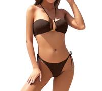 Bikini Push up con Relleno BañAdor Mujer Natacion Women's 2 Piece Bikini Set Textured Tie Side Swimwear Bathing Suit Search This Page Ropa De Playa Mujer Bikinis 2026 Talla Grande (Coffee, XL)