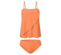 Bikini Push up con Relleno BañAdor Natacion Mujer Traje de baño de Verano para Mujer, Color sólido, sin Soporte Almohadilla para el Pecho, Sexy, Bikini Push up con Relleno Ropa BañO (Orange, S)