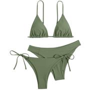 Bikini Push Up Mujer, Bañador Mujer Talla Grande, Maillots De Bain Tendance Pour Femmes Ensemble Tankini Maillot De Bain Trois PièCes Polyvalent La DéTente DéTails De Cravate éLéGants Ensemble Bikini