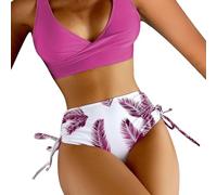 Bikini Red Point Mujer Bikini Palabra de Honor Conjuntos de Talle para Mujer Trajes Baño con Realce Frontal A La 2 Trajes Baño Bikinis Red Point Sujetador Talla Grande (B S)