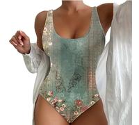 Bikini Reductor Barriga Bañador Despedida Soltera Traje de Baño Conservador de Una Sola Parte Superior con Almohadilla para El Pecho Color Sólido Racerback Swimwear Bañador Negro Mujer (JN S)