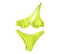 Bikini Reductor Barriga para Mujeres 2026 Conjunto de Traje de Baño Brasileño Corte con Bikini Un Hombro con Sexy 2 Bikinis Mujer 2026 Relleno Bañadores Chica (I L)