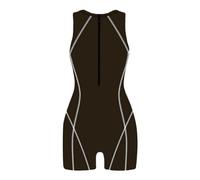 Bikini Reductor Mujer Barriga Sujetador Reductor Traje de Baño para Mujer Cuello Diseño de Línea en Contraste Traje Baño Manga Corta Women Secret Bañador Bañador (Coffee XXL)