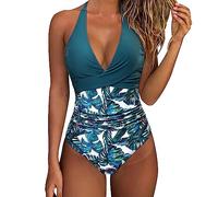 Bikini Reductor Pecho Mujer Tallas Grandes Mujer Conjunto de Bikini para Traje de Baño Una Pieza Traje Baño Playa Bañador Rojo Bañador Natacion (Blue XXL)