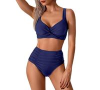 Bikini Secado Rapido Bikini Mujer Talla Grande Trendy Swimsuit For Women Deep V Neck Sexy Mesh Patchwork Monokini Comfy Breathable Bathing Suits Bikinis Mujer Reductores Braga (Blue M)