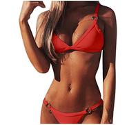 Bikini Sexy Mujer Tanga Conjuntos de 2 Piezas 2024 Reductor Micro Mini Bikinis Menstrual Brasileño Deportivo Tankinis Bañadores Playa Surf Tankinis Bañador Swimwear (Naranja,L)