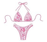 Bikini Super Push Up,Traje De BañO Elegante para Mujer, Conjunto De Tankini, Ropa De Playa para Vacaciones, Bikini con Cuello En V Y Parte Inferior A Juego, Traje De BañO De Verano (M)