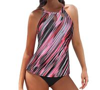 Bikini Top 40 con Escote para Mujer, Trajes de Baño con Estampado Floral Bikini Models, gris, XXL