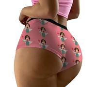 Bikini y calzoncillos personalizados para mujer, ropa interior personalizada, para mujer, esposa, novia, regalo para el día de San Valentín, #02-rosa, XL