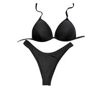 Bikinis Brasileños Sexy Micro Traje De Baño con Color Sólido de Dos Piezas Bikini de Triángulo Tanga para Mujer