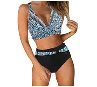 Bikinis De Mujer con Control De Abdomen Conjunto Bikini con Realce Bikini Mujer Triangular Trajes Baño Sin Tirantes Cuello Conjunto Parte Delantera En V Y Abertura Push Up