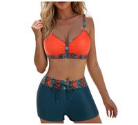 Bikinis de Tallas Grandes Traje de baño para Mujer Parte Superior del Bikini Push Up Bikini Talla Grande Mujer un Solo Hombro Bañador Adelgazante para Conjunto Modelador Ganchillo