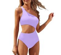 Bikinis for Mujer, Traje De Baño Malla 1 Pieza, Bikini Acolchado con Push-Up, for Entrenamiento, Deportivo, Trajes Tankini Volantes Deportivos, Púrpura, S(Purple,XXL)