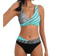 Bikinis Mujer 2023 Braga Alta Talla Grande Bandeau para Mujer Barriga Biquini Push Up Traje de Baño Reductor Bañador Cintura Alta Control de Barriga Brasileño Conjuntos de Baño de Playa Deportivo