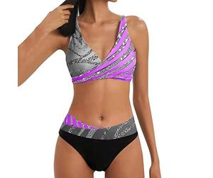 Bikinis Mujer 2023 Brasileño Traje de baño Ropa Bikini Deportivo Mujer Bañadores Traje de baño Push Up Cintura Alta Cintura Alta Control de Barriga Brasileño Conjuntos de Baño de Playa Deportivo