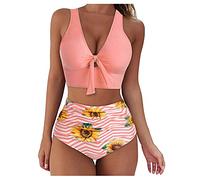 Bikinis Mujer 2023 con Aros Brasileo Ropa Bikinis Mujer Push Up Traje de Baño Biquini Braga Alta Ropa de Playa Bañador Vientre Plano brasileño de 2 Piezas con Sujetador triangulo y Braguita