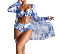 Bikinis Mujer 2025 Braga Alta Bañador con Relleno Conjunto De Bikini De Piezas con Sujetador Estampado Multicolor Sexy Verano para Mujer Sin Bikinis 2025 Bañador Palabra Honor