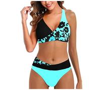 Bikinis Mujer 2025 Push Up Talla Grande Bikini Brasileño Reductor con Relleno Familiar Trajes De Baño Mujer Braga Alta Verano Dos Piezas Sexy Fatos De Banho Mulher Azul 4XL