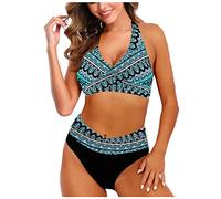 Bikinis Mujer 2025 Talla Grande Push Up Bikini Brasileño Braga Alta con Relleno Top Trajes De Baño Mujer Reductor Familiar Dos Piezas Verano Swimsuits for Women Azul 4XL