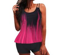 Bikinis Mujer 2026 Braga Alta BañAdor Talla Grande Bikini de Cintura Alta para Mujer, bañador Sexy de realce Piezas, Traje baño Piezas, Conjunto Push up con Relleno (Hot Pink, XXXXXL)