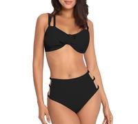 Bikinis Mujer 2026 Braga Alta Ropa Playa Womens High Waisted Bikini Set Tie Knot High Two Piece Swimsuits Bathing Suits Bikini Talla Grande Bikinis Tallas Grandes (Black, XL)