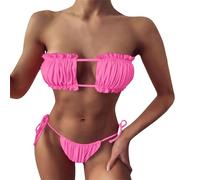 Bikinis Mujer 2026 Producto clasificación Bikinis Set/Producto título Traje de baño Plisado Ahuecado para Mujer sin restricciones de Color ni Talla (M)