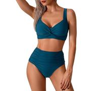Bikinis Mujer 2026 Tallas Grandes Mujer Barata Trendy Swimsuit For Women Deep V Neck Sexy Mesh Patchwork Monokini Comfy Breathable Bathing Suits Bikini Parte de Arriba Bikinis Sin (Navy L)