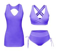Bikinis Mujer 2026- Tankini Mujer Traje De Baño CláSico De Dos Piezas De Color Sólido Bikini Tankini con Parte Inferior 2026