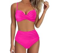 Bikinis Mujer 2026 Vikinis para Mujeres Ropa De Bikini Braga Alta Fato Banho Mulher Vestidos Baño Bañador Dos Piezas Sexy Biquini Tanga Sujetador Playa Traje Conjunto Bañadores Rosa Fuerte S