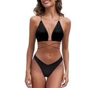 Bikinis Mujer Bikini Culotte Talla Grande Bronceado a través del Traje de baño Mujeres bronceadas a través del Bikini El Secreto para un Bronceado BañAdor Mujer Natacion BañAdor (Black, XXL)