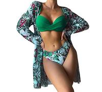 Bikinis Mujer Braga Alta Bañador con Relleno Conjunto De Bikini Piezas Sujetador Estampado Multicolor Sexy Verano para Sin Palabra Honor