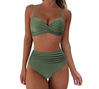 Bikinis Mujer Reductor Barriga Traje de Baño 2 Piezas Push Up 2024 Verano de Playa bañadores Sexy Bikini Top y Braga Ajustable Cuello en V con Relleno Conjuntos de Bikinis Mujer