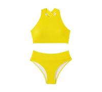 Bikinis Mujer Sin Tirantes Bikini Parte de Arriba Women's Ribbed Two Piece Bikini Sets Wide Shoulder Strap Top Swimsuit with Mid Waist Bathing Suit Bikinis Mujer 2026 Tanga (Yellow XL)