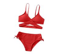 Bikinis Niña Adolescente Bañador Bebe Niña Protección UV Traje De Baño Conjunto 2 Piezas Top Deportivo Cintura Alta Secado Rapido Elastico Ropa De Playa Modernos Y Hermosos Piscina Surf 5-13 Años