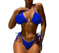 Bikinis Tiro Alto Bañador Negro Mujer Reductor Bra Bikini Filled Beachwear Women's Swimwear Swimsuit Print Set Top Swimwears Tankinis Set Bañador Reductor Vientre Plano Bikini Mujer (Blue L)