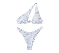 Bikinis Y Bañadores Mujer 2026 Bikini con Relleno Conjunto de Traje de Baño Brasileño Corte con Bikini Un Hombro Sexy 2 Parte Arriba Mujer Push Up (W L)