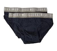 Bikkembergs Calzoncillos de Hombre Paquete de 2 Piezas de Ropa Interior de algodón elástico elástico Visible Artículo BKK1USP02BI BIPACK Briefs, Navy, 6
