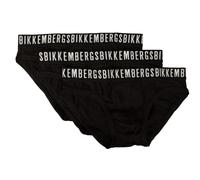 Bikkembergs Calzoncillos Hombre Pack de 3 Piezas Calzoncillos elásticos visibles Ropa Interior de algodón elástico artículo BKK1USP02TR Tri-Pack, Black, S - EU S - US XS - FR 2