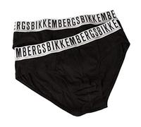 BIKKEMBERGS - Pack de 2 calzoncillos de hombre con elástico visible, ropa interior de algodón, artículo BKK1USP01BI BIPACK BRIEFS, Negro, M - EU M - US S - FR 3