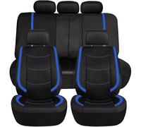 BIKKJBK Fundas Asientos Coche Juego Fundas Universales para Asientos De Coche, De Piel Sintética, con Protección Completa, Mayoría De Los Accesorios De Coches, SUV Y Camiones.
